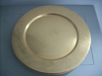 SET OF 4 GOLD COLOUR CHARGER PLATES 13 INCH / 33 CM