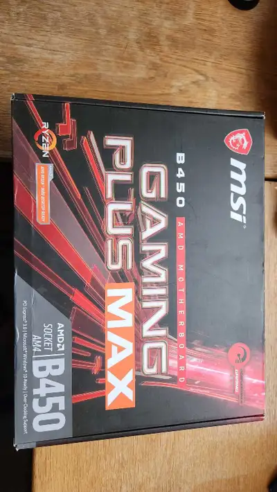 Selling AMD B450 pro max motherboard Barely used, comes with box Great for gaming, 6 pcie slots Will...