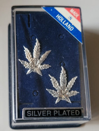 Brand New Silver Plated Leaf Stud Earrings