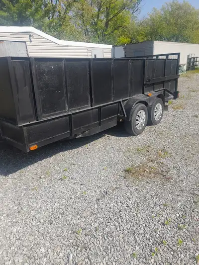 6 ½ x 16 feet utility trailer double axle electric brakes inside & outside fiberglass on top of ¾ in...