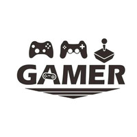 Black Gamer Decal for Home Wall Sticker Boy Bedroom Video Game