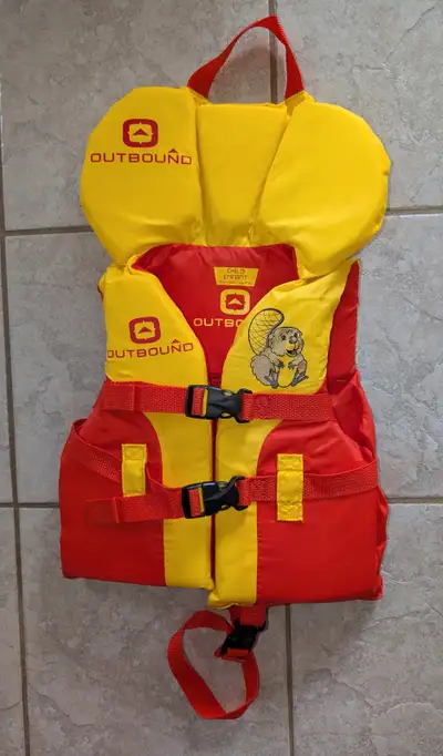 Like new! Outbound child life jacket 30-60lb/14-27kg, View more