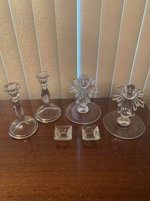 Vintage Glass Candle Holders in Arts & Collectibles in Fredericton