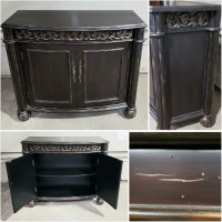 Black Sideboard Cabinet w Decorative Carvings