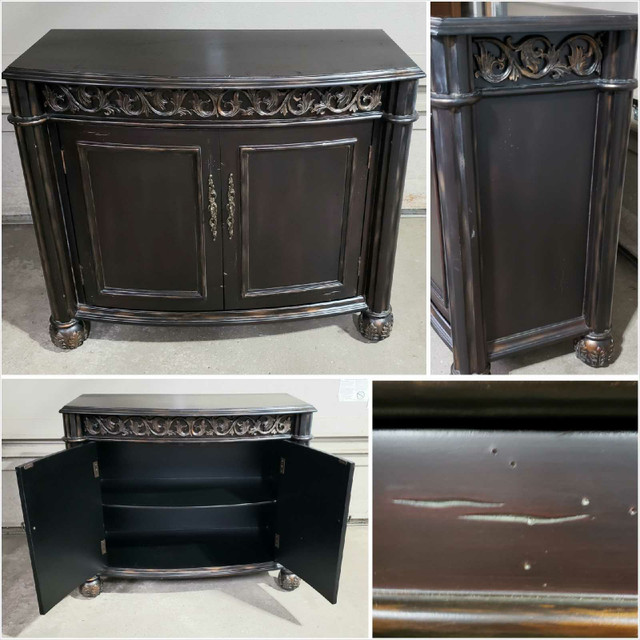 Black Sideboard Cabinet w Decorative Carvings in Hutches & Display Cabinets in Norfolk County