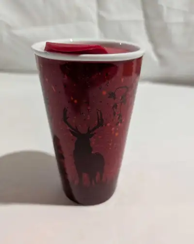 Tim Hortons Travel Mug With Lid Moose Graphic Ceramic 12 Oz, View more