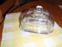 Glass butter dish with cover