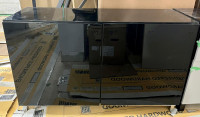 IKEA besta media tv console buffet - black gloss and glass top.
