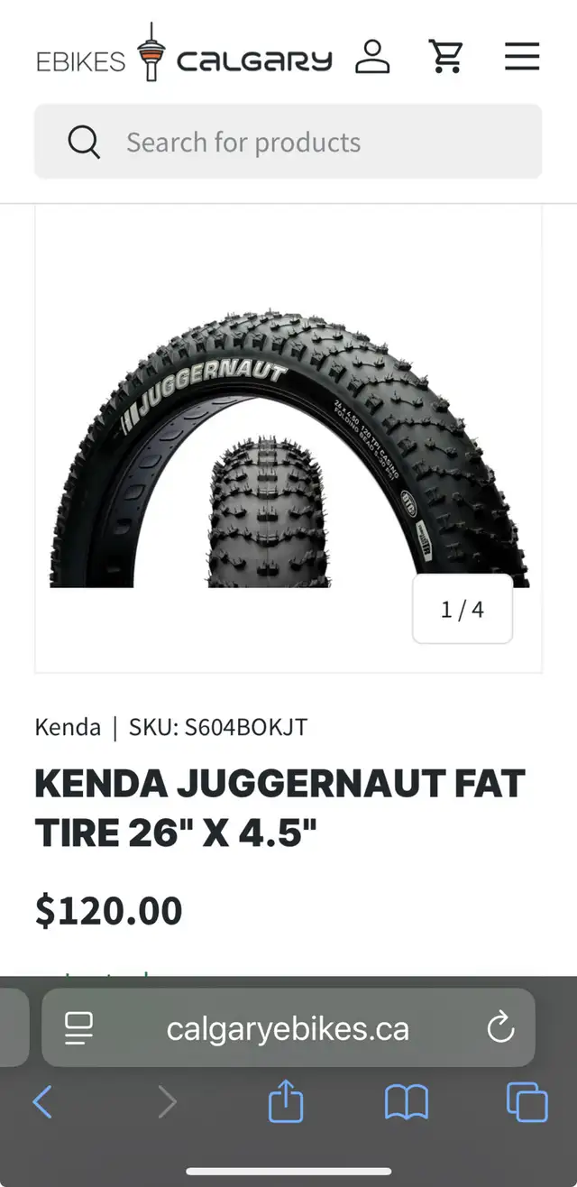 Fat Bike Tires 26x4.5 Kenda Juggernaut Pro62863269037186123