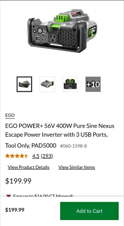Brand new in box - EGO Escape Power Inverter 400w, View more
