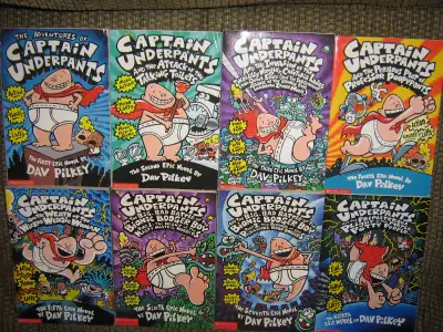 CAPTAIN UNDERPANTS BOOK LOT 1-12 BY DAV PILKEY PB AND HC, View more