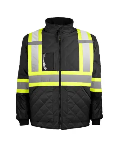 Brand New Terra Hi-Vis Lined Freezer Work Jacket 2XL Black, View more