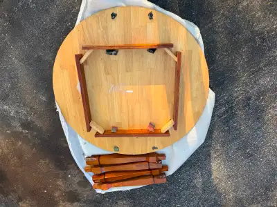 Round Wooden Dining / Kitchen Table – Solid & Sturdy $50 or OBO, View more