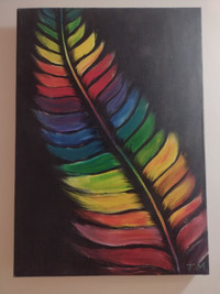 Rainbow Feather Art