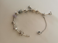 Pandora silver bracelet with all 10 charms