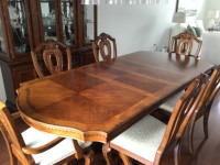 Beautiful Solid Wood Dining Room Table and matching Hutch