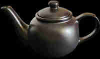 Black stoneware teapot
