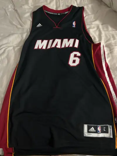 Official Lebron James Miami Heat jersey. Adidas jersey all stitched. Never worn. Size - Men’s Large