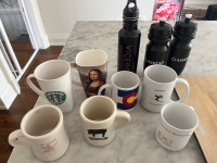 10 cups, mugs and travellers