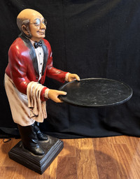 Rare Butler Statue with Serving Tray - 3ft 2 inches Tall! - $250