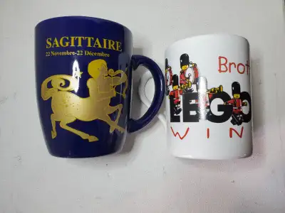 Coffee mugs Legoland & Astrological Sign used/tasse à café usagé, View more
