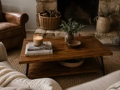 rustic farmhouse style coffee table, View more