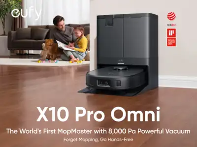 Almost NEW Brand eufy Model name X10 Pro Omni Surface recommendation Hard Floor, Carpet, Wood, Tile...