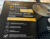 One 4" SLIM RECESSED LED LIGHT, 11W/60W/120V