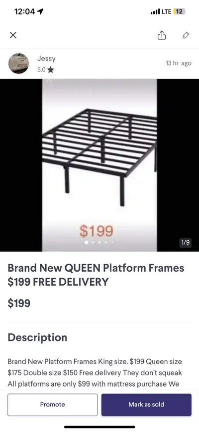Brand New KING Memory Foams $599 Free Delivery , View more