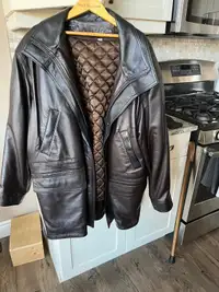Leather winter jacket 