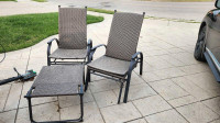 Wicker chairs with leg extensions 