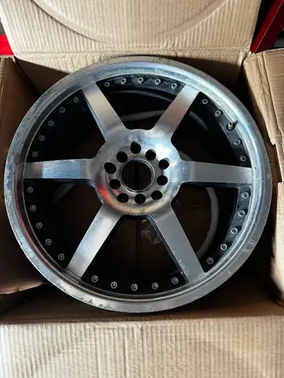Set of 4. 18 inch rims. Good for summer or winter tires. Fit most vehicles as multiple bolt pattern...
