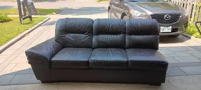 Black Leather Sectional Sofa, View more
