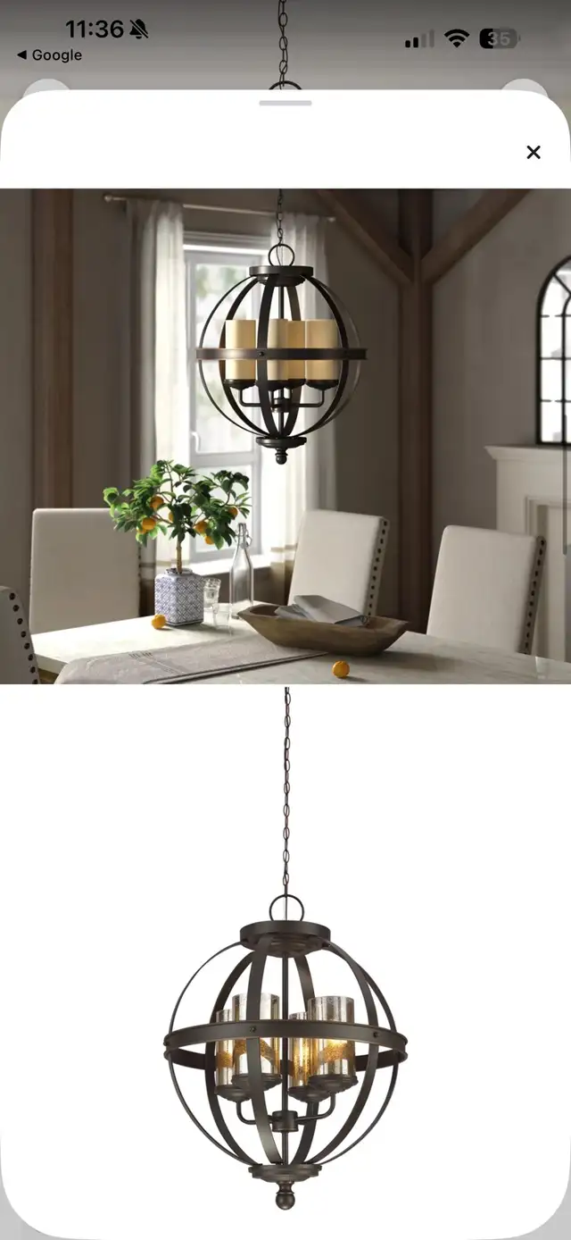 Lantern Globe Chandelier in Indoor Lighting & Fans in Kitchener / Waterloo - Image 3