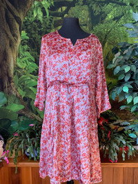 Vintage April Cornell Velvety Floral Tunic shirt dress