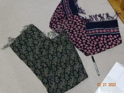 Vintage men's  Ascot hat and 2 scarves(paisley),  quality, View more