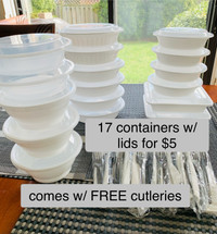 LOT B: 17 reusable Plastic Containers / Storage