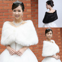 White & Black Fur Shrugs Wraps Wedding Prom etc. XXS, XS, S -New