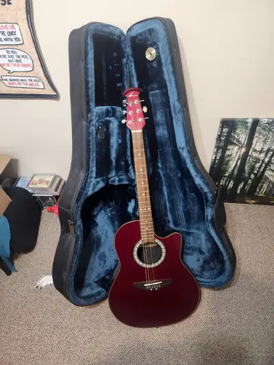 Ovation - Guitar- Acoustic/Electric - Ruby Red, View more