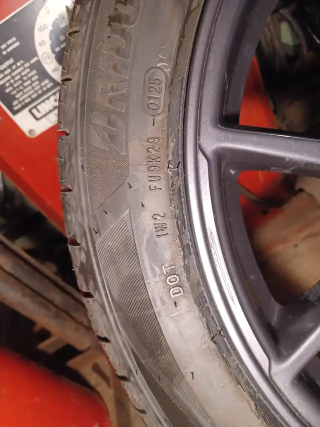 Tesla Model 3 Bridgestone Factory wheel and tire set 235/45R18 in Tires & Rims in Owen Sound - Image 9