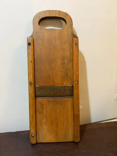Antique Primitive Wood Vegetable Slicer Slaw Cutter Mandolin. This is 17.5" long x 7" wide, great pa...