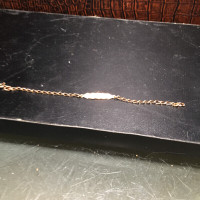 10k Solid Gold Bar  Monogram Name Bar  Engrave Name Bracelet