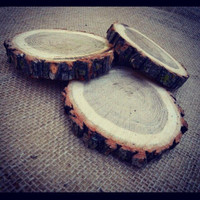 Tree slices / wood rounds / rustic centerpieces 