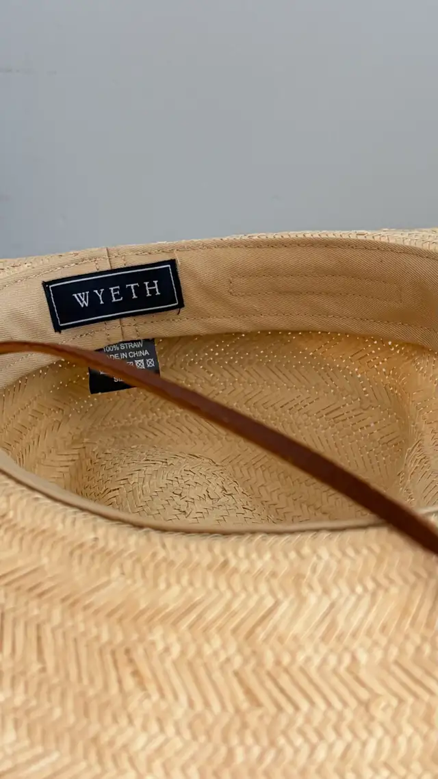 WYETH Wide Brim Straw Sun Hat with Leather Chin Strap – OS in Other in Barrie - Image 4