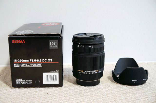 SIGMA 18-250mm F3.5-6.3 DC OS HSM for Pentax K in Cameras & Camcorders in Delta/Surrey/Langley