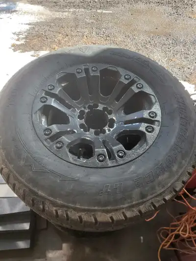 Firestone Winterforce LT winter tires on rims. Tire size 275/70R18. 10/32" tread depth, lots of life...