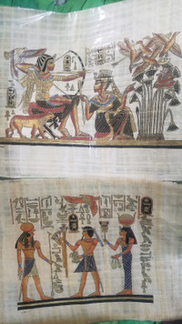 Egyptian papyrus art certificate peinture Égypte hiéroglyphes