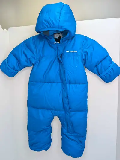 Blue Columbia baby one piece bunting suit 6-12 Down feathers, View more