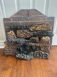 6 “Napoleon “ Gas Fireplace Logs with faux brick 