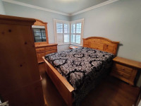 5 piece queen size solid wood bedroom set